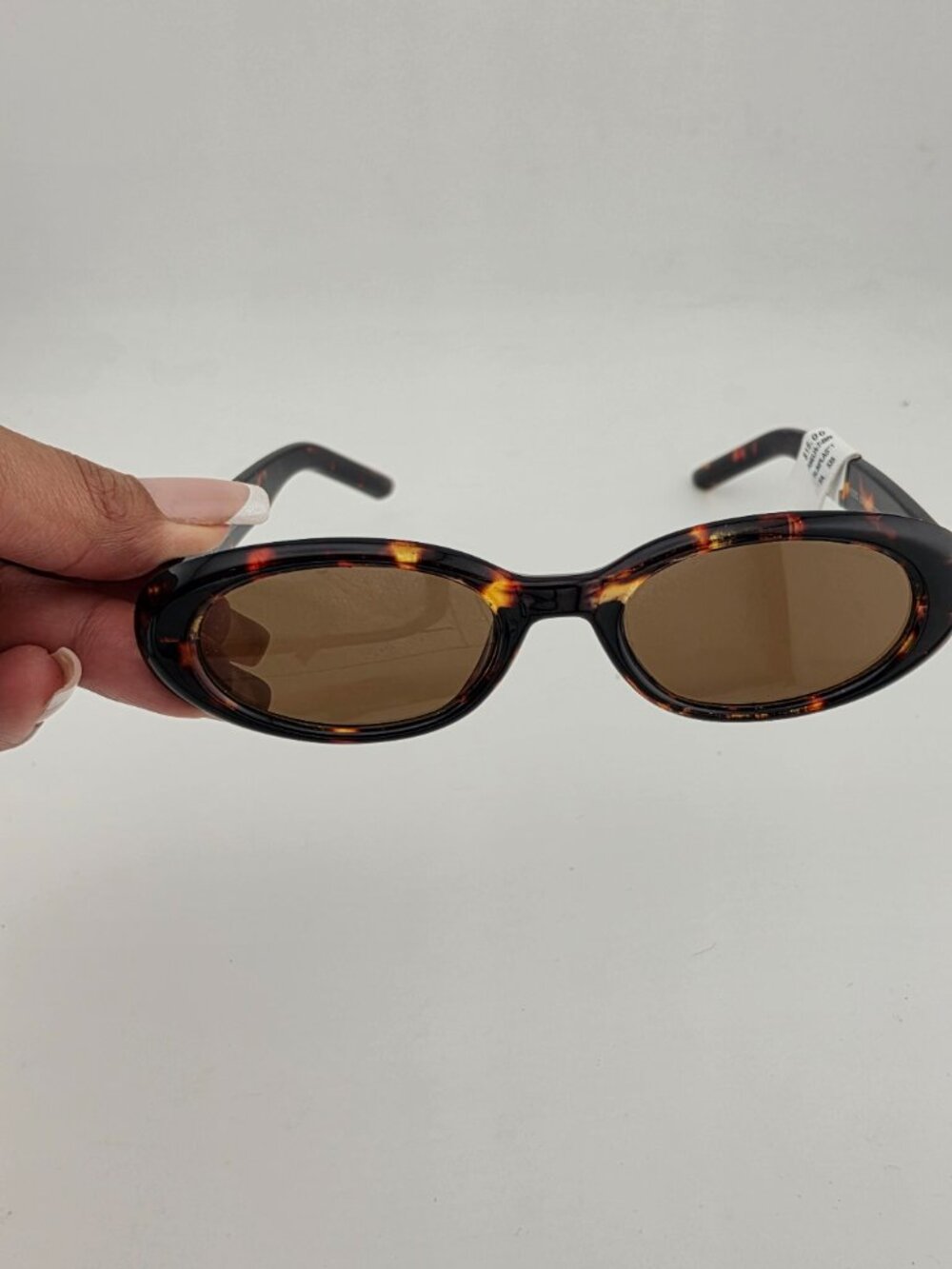 Women’s Oval Gold Brown Sunglasses - Picture 2 of 10